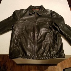 Dockers black real leather jacket
